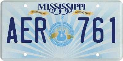 MS license plate AER761