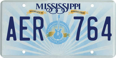MS license plate AER764