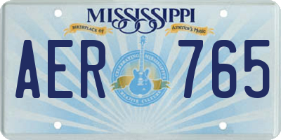 MS license plate AER765