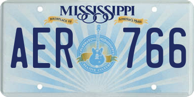 MS license plate AER766