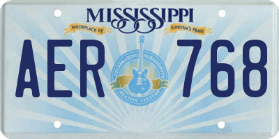 MS license plate AER768