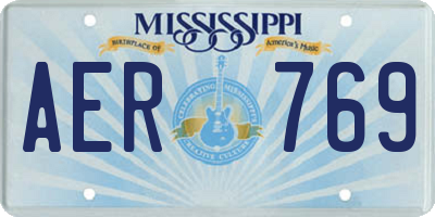 MS license plate AER769