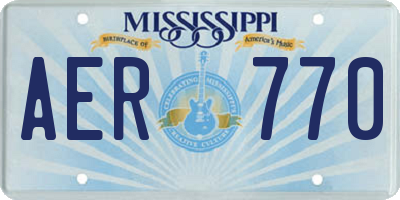 MS license plate AER770
