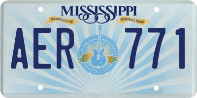 MS license plate AER771