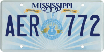 MS license plate AER772