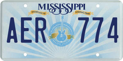 MS license plate AER774