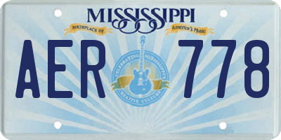 MS license plate AER778
