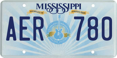 MS license plate AER780