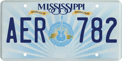 MS license plate AER782