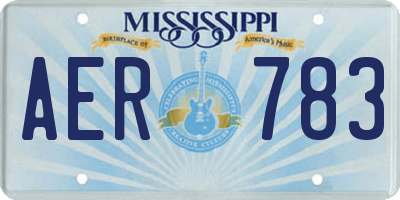 MS license plate AER783