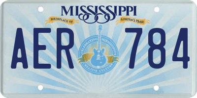 MS license plate AER784