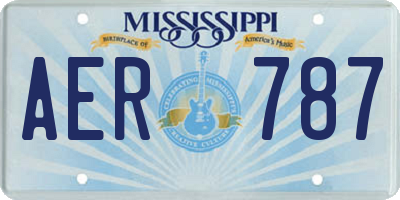 MS license plate AER787