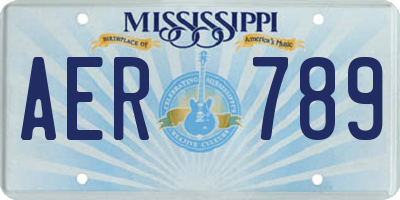 MS license plate AER789