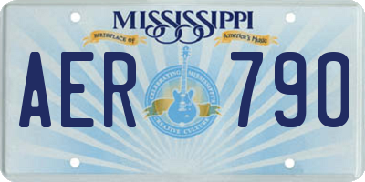MS license plate AER790