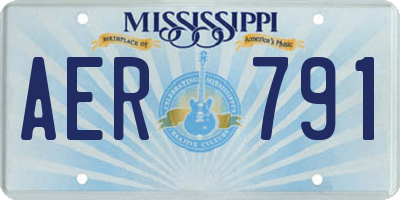 MS license plate AER791