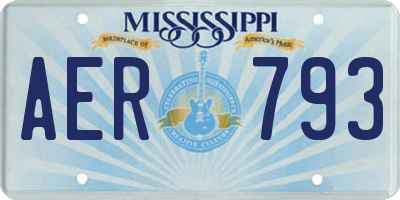MS license plate AER793
