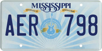MS license plate AER798