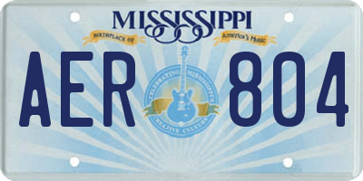 MS license plate AER804