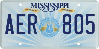MS license plate AER805
