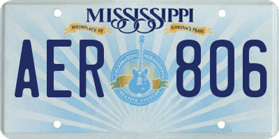 MS license plate AER806