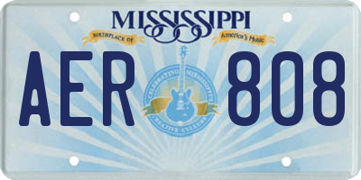MS license plate AER808