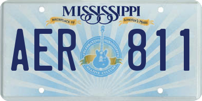 MS license plate AER811