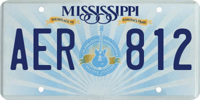 MS license plate AER812
