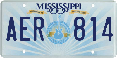MS license plate AER814