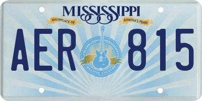 MS license plate AER815
