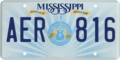 MS license plate AER816