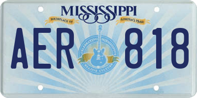 MS license plate AER818