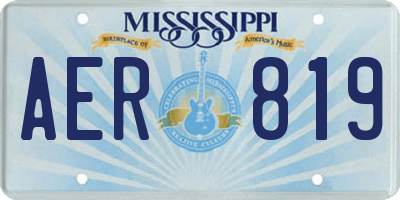MS license plate AER819