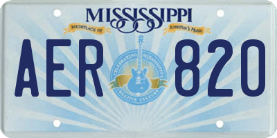 MS license plate AER820