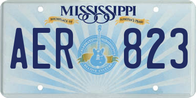 MS license plate AER823