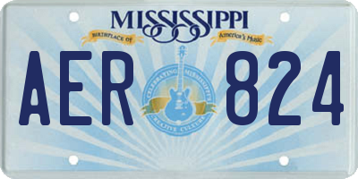 MS license plate AER824
