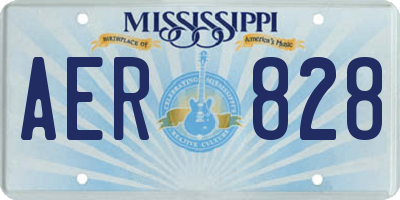 MS license plate AER828