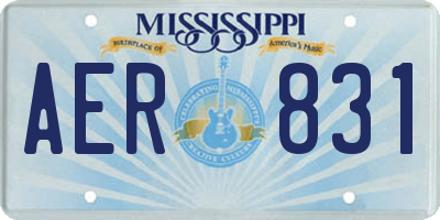 MS license plate AER831