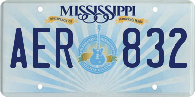 MS license plate AER832