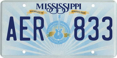 MS license plate AER833