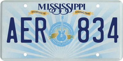 MS license plate AER834