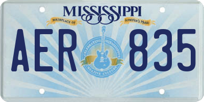 MS license plate AER835