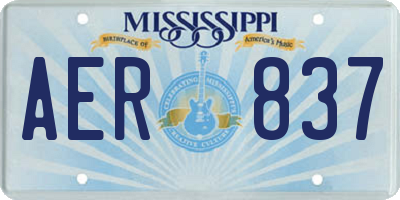 MS license plate AER837