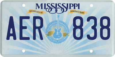 MS license plate AER838
