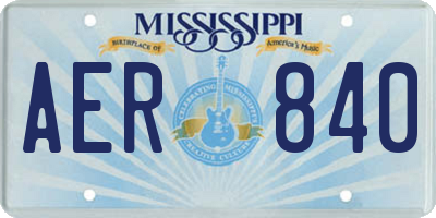 MS license plate AER840