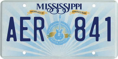 MS license plate AER841