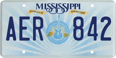 MS license plate AER842