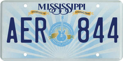 MS license plate AER844