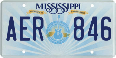 MS license plate AER846