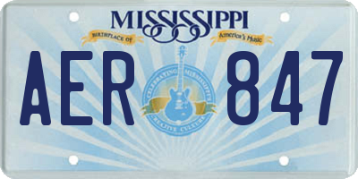 MS license plate AER847