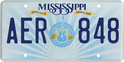 MS license plate AER848